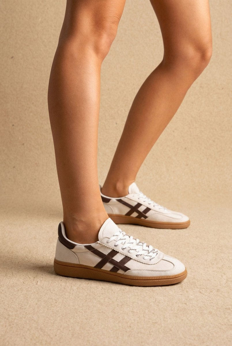 CORINA - Lace Up Sneakers - Beige Matte