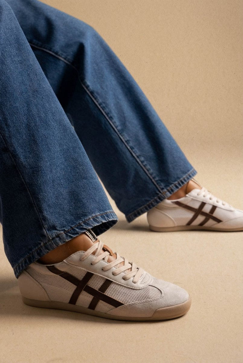 CORINA - Lace Up Sneakers - Beige Matte