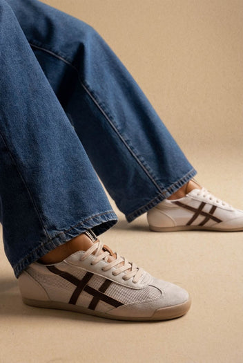 CORINA - Lace Up Sneakers - Beige Matte