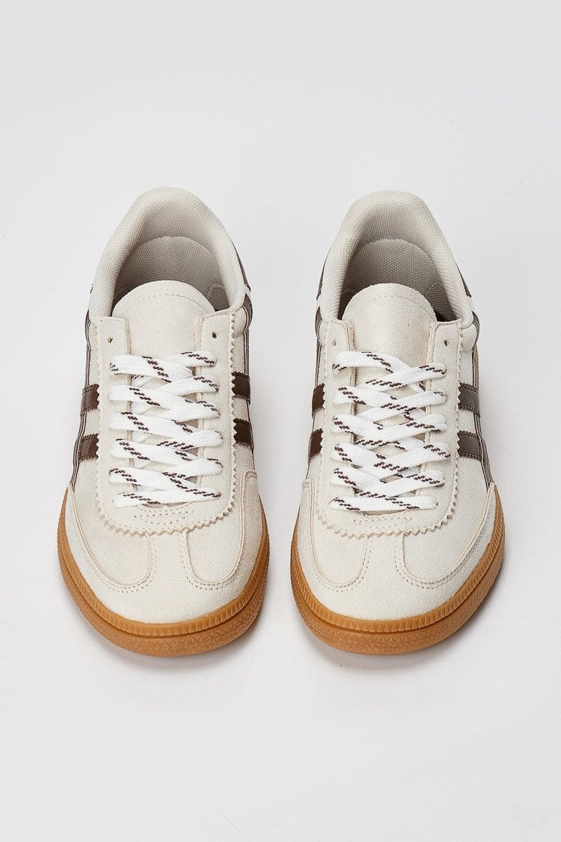 CORINA - Lace Up Sneakers - Beige Matte