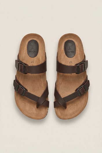 Inter - Bios - Leather Anatomic Sandals - Dark Brown Matte
