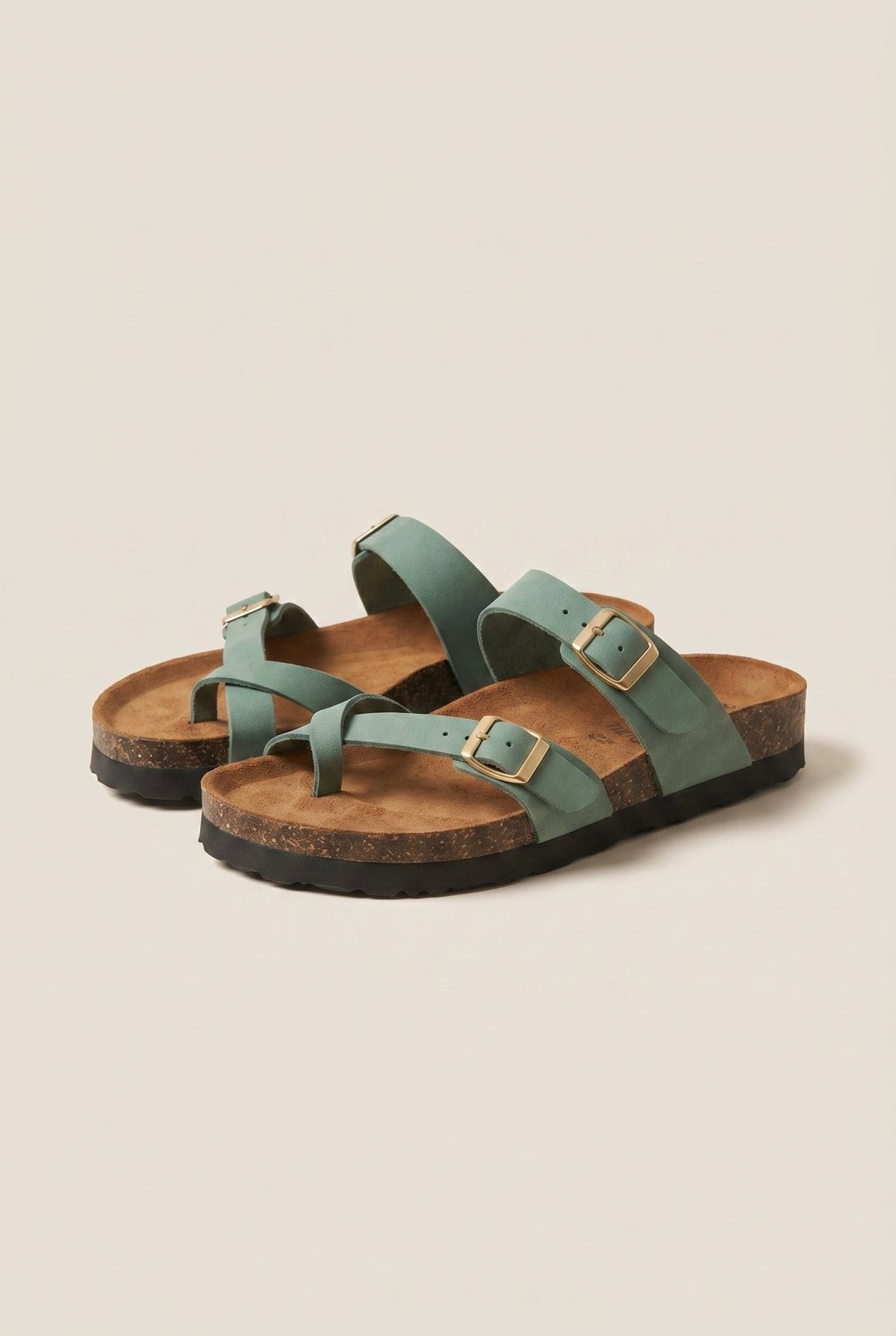 ATENEO - Leather Anatomical Sandals - Green