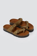 ATENEO - Leather Anatomical Sandals - Khaki