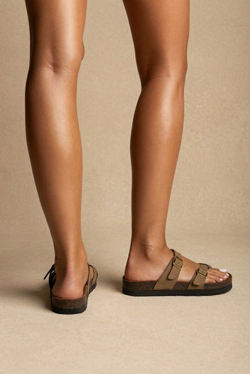 ATENEO - Leather Anatomical Sandals - Khaki