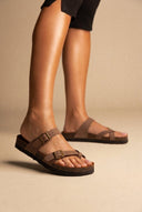 ATENEO - Leather Anatomical Sandals - Taupe
