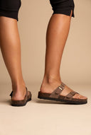 ATENEO - Leather Anatomical Sandals - Taupe