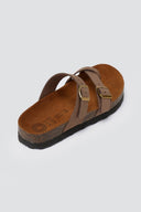 ATENEO - Leather Anatomical Sandals - Taupe