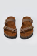 ATENEO - Leather Anatomical Sandals - Taupe