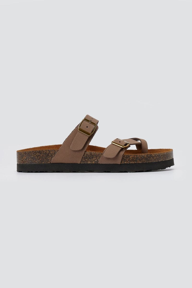 ATENEO - Leather Anatomical Sandals - Taupe