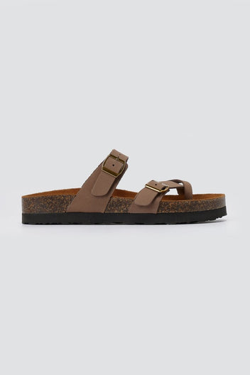 ATENEO - Leather Anatomical Sandals - Taupe
