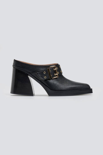 Leather Clogs with Buckle TFP - Μαύρο - thefashionproject.gr - TFP