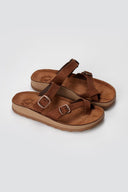 FANTASY SANDALS - Leather Comfort Sandals - Brown Suede