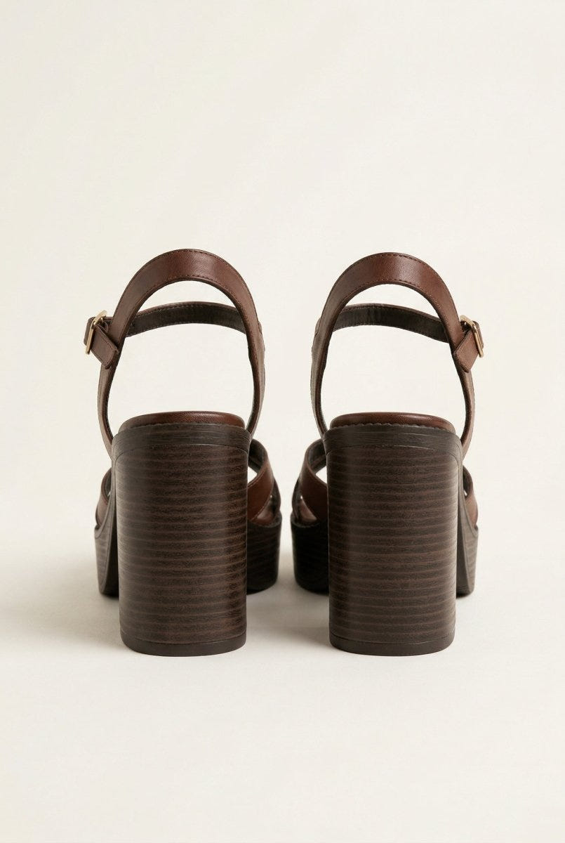 TFP - Leather Crossover Sandals - Brown Matte