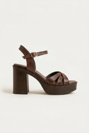 TFP - Leather Crossover Sandals - Brown Matte
