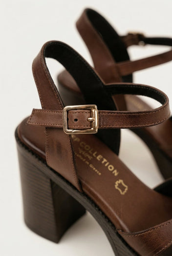TFP - Leather Crossover Sandals - Brown Matte