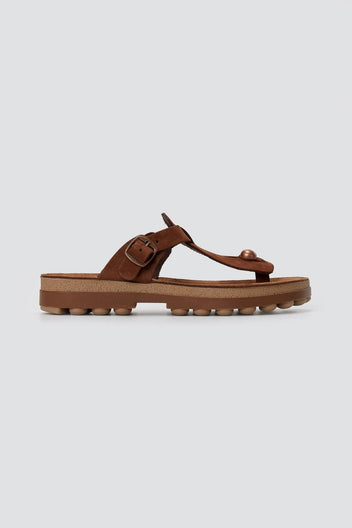 FANTASY SANDALS - Leather Cut - out Sandals - Brown Suede