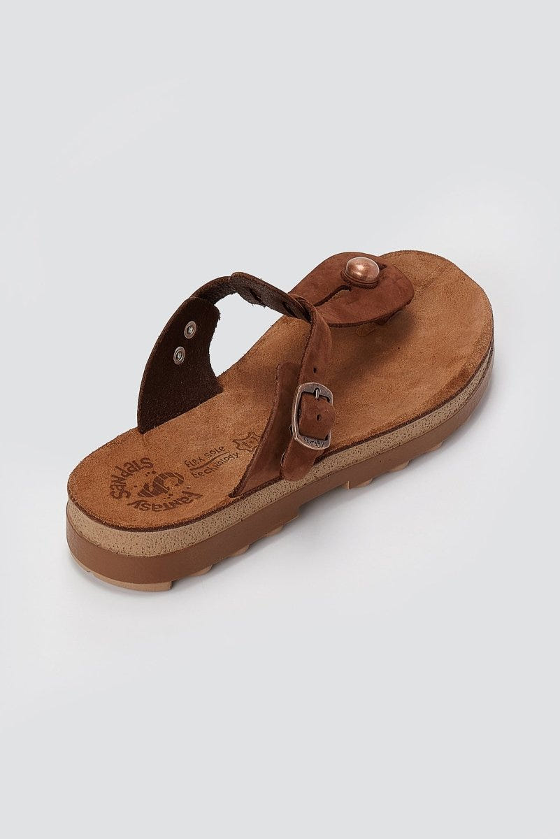 FANTASY SANDALS - Leather Cut - out Sandals - Brown Suede