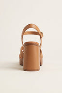TFP - Leather Cut-out Sandals - Tan