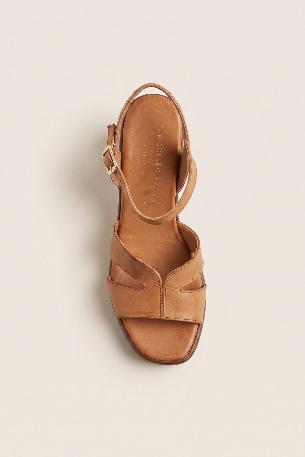TFP - Leather Cut-out Sandals - Tan
