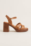 TFP - Leather Cut-out Sandals - Tan