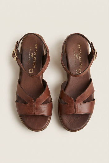 TFP - Leather Cutout Platforms - Brown Matte