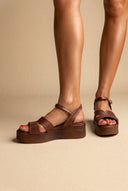 TFP - Leather Cutout Platforms - Brown Matte