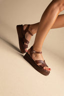 TFP - Leather Cutout Platforms - Brown Matte