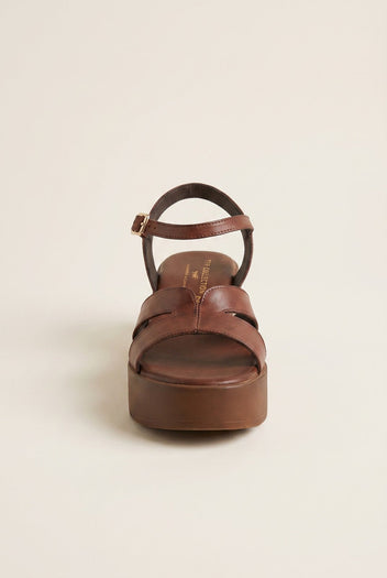 TFP - Leather Cutout Platforms - Brown Matte