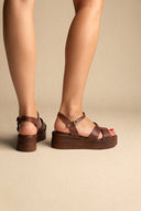 TFP - Leather Cutout Platforms - Brown Matte