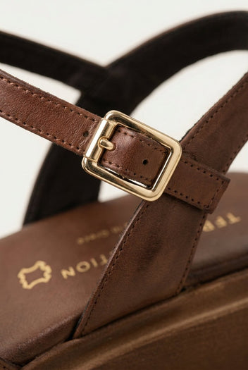 TFP - Leather Flatform Sandals - Brown Matte
