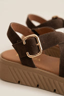 RAGAZZA - Leather Flatform Sandals - Brown Suede