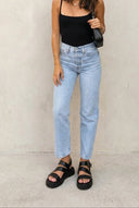 TFP - Leather Flatform Sandals Buckle - Black