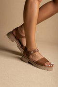 RAGAZZA - Leather Flatform Sandals - Tan Matte