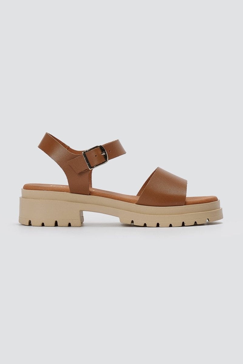RAGAZZA - Leather Flatform Sandals - Tan Matte