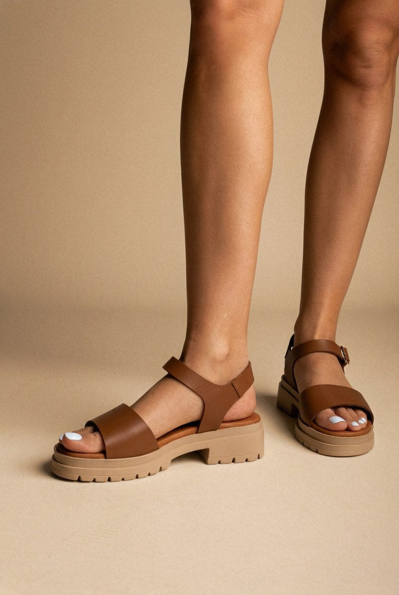 RAGAZZA - Leather Flatform Sandals - Tan Matte