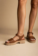 RAGAZZA - Leather Flatform Sandals - Tan Matte