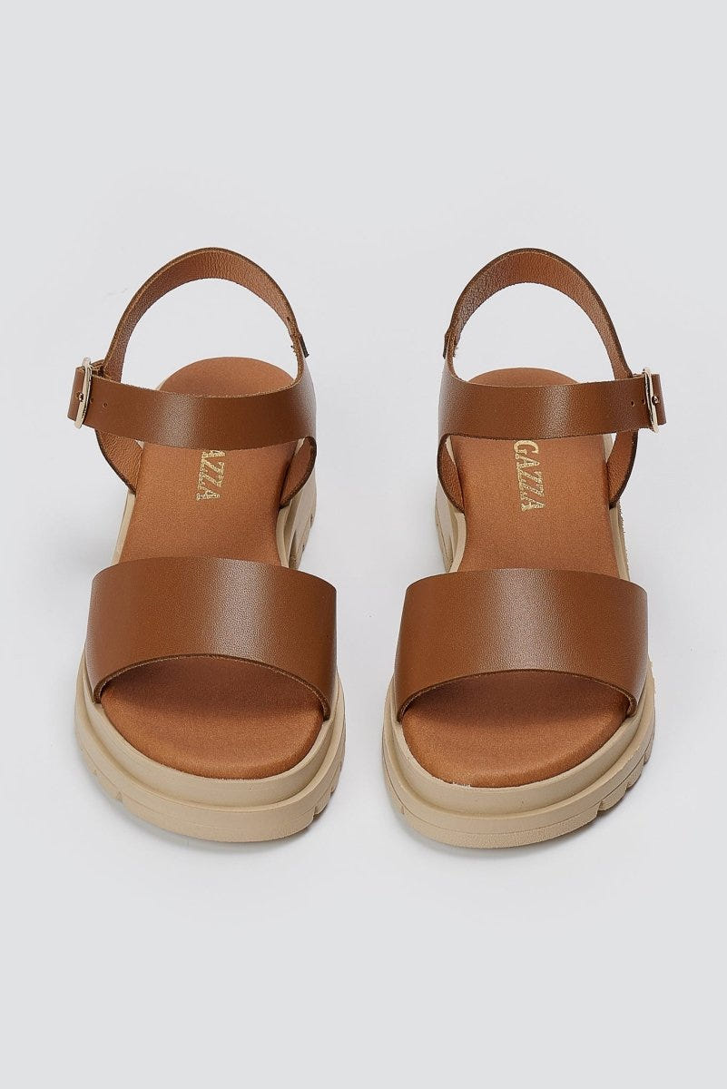 RAGAZZA - Leather Flatform Sandals - Tan Matte