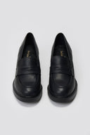 Leather Loafers Block Heel TFP - Black Matte - thefashionproject.gr - TFP