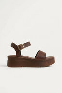 TFP - Leather Platforms Wide Strap - Brown Matte