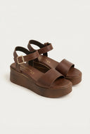 TFP - Leather Platforms Wide Strap - Brown Matte