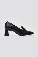 Leather Pumps Iris V Cut - Black Matte - thefashionproject.gr - IRIS
