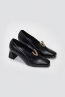 Leather Pumps Iris V Cut - Black Matte - thefashionproject.gr - IRIS