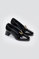 Leather Pumps Iris V Cut - Black Patent - thefashionproject.gr - IRIS