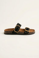 ATENEO - Leather Sandals Anatomical Footbed - Black Suede