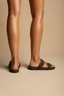 ATENEO - Leather Sandals Anatomical Footbed - Brown Suede