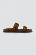 ATENEO - Leather Sandals Anatomical Footbed - Brown Suede