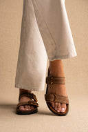 ATENEO - Leather Sandals Anatomical Footbed - Taupe Suede