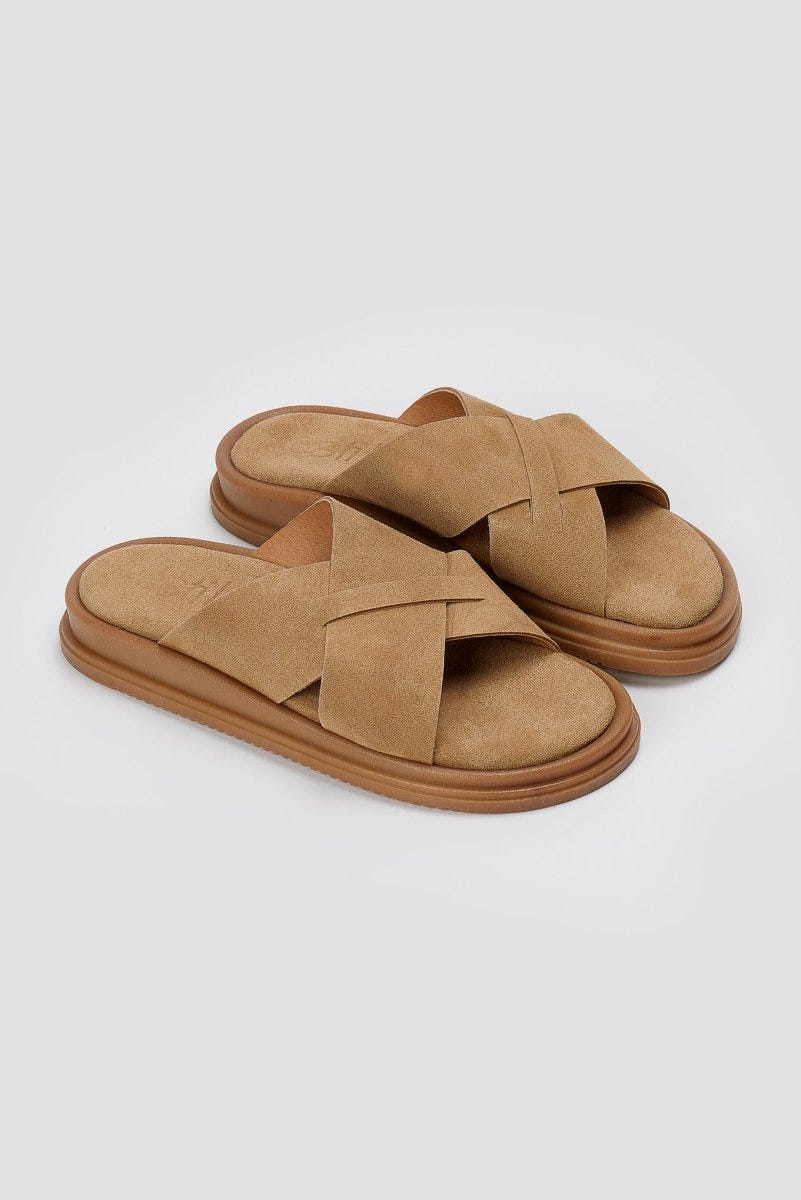 Estil - Leather Sandals - Beige Suede