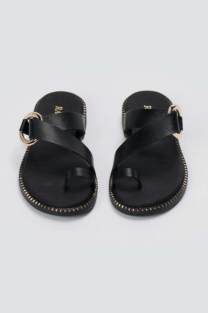RAGAZZA - Leather Sandals - Black Matte