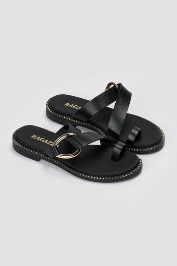 RAGAZZA - Leather Sandals - Black Matte
